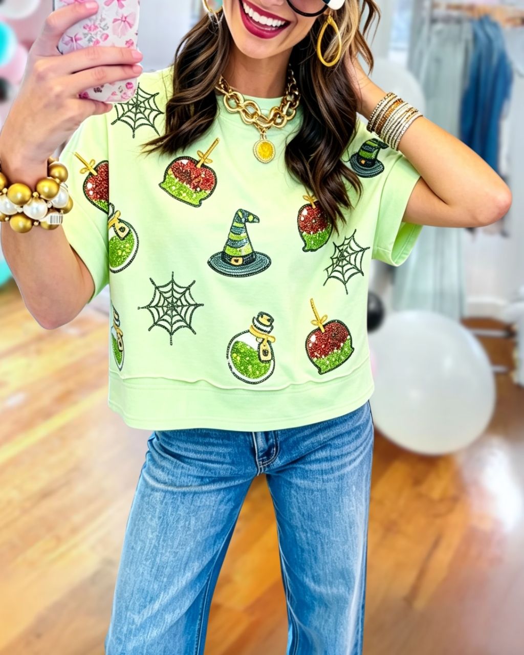 Halloween Witch Sequin T-shirt