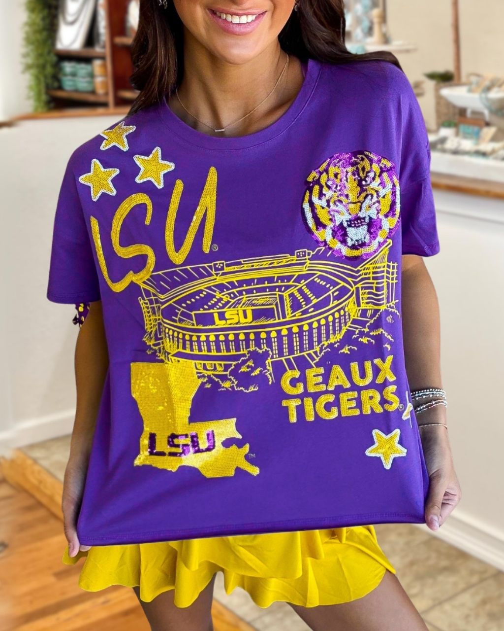 Tiger Sequin Game Day T-Shirt
