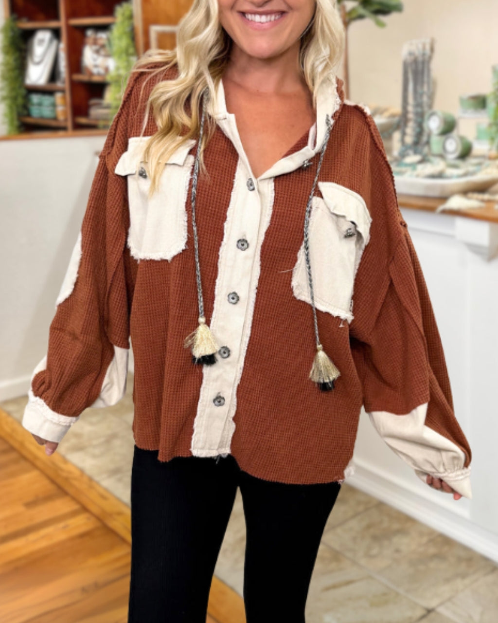 Lazy Weekend Waffle Hoodie Jacket