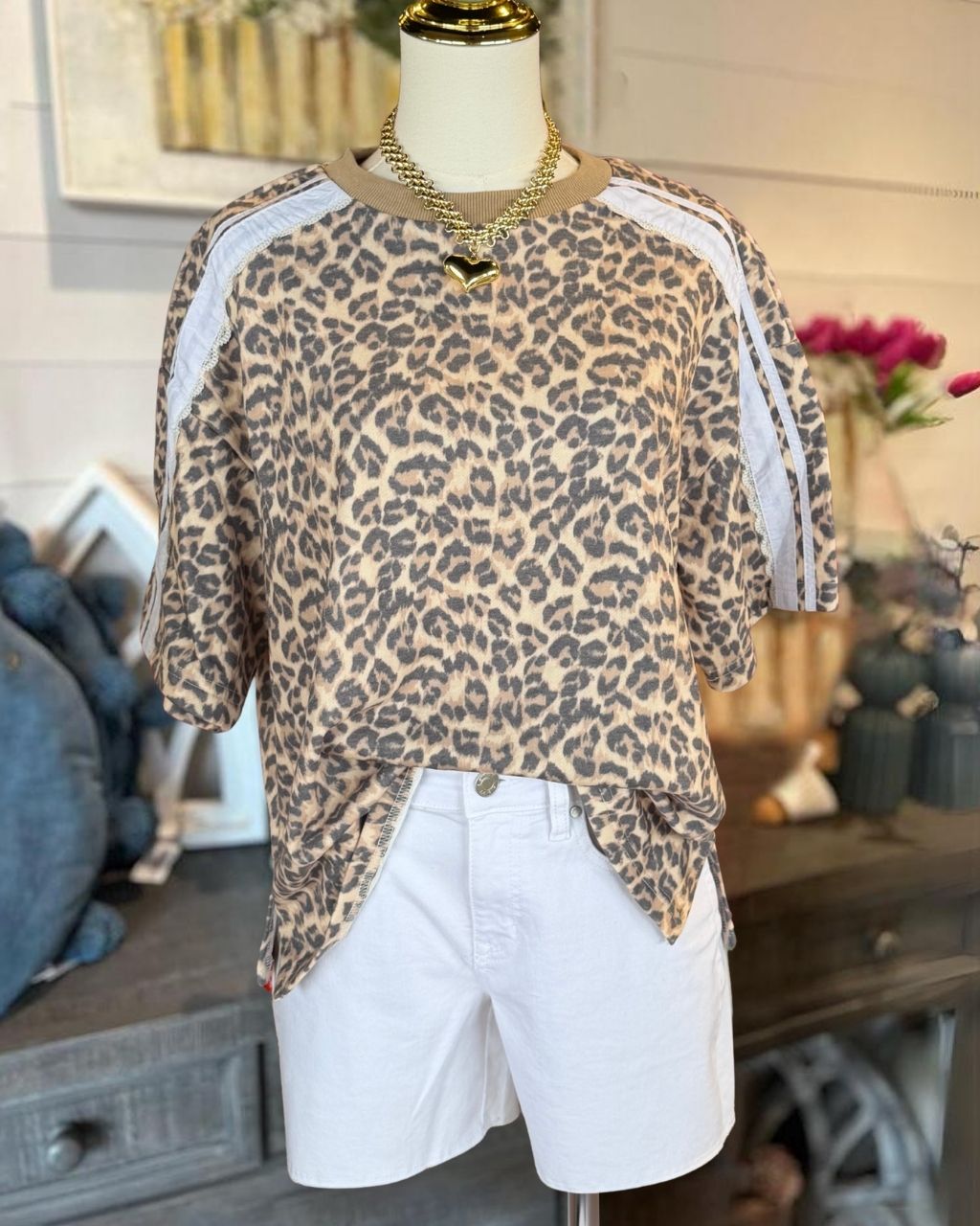 Leopard Patchwork Lace Top