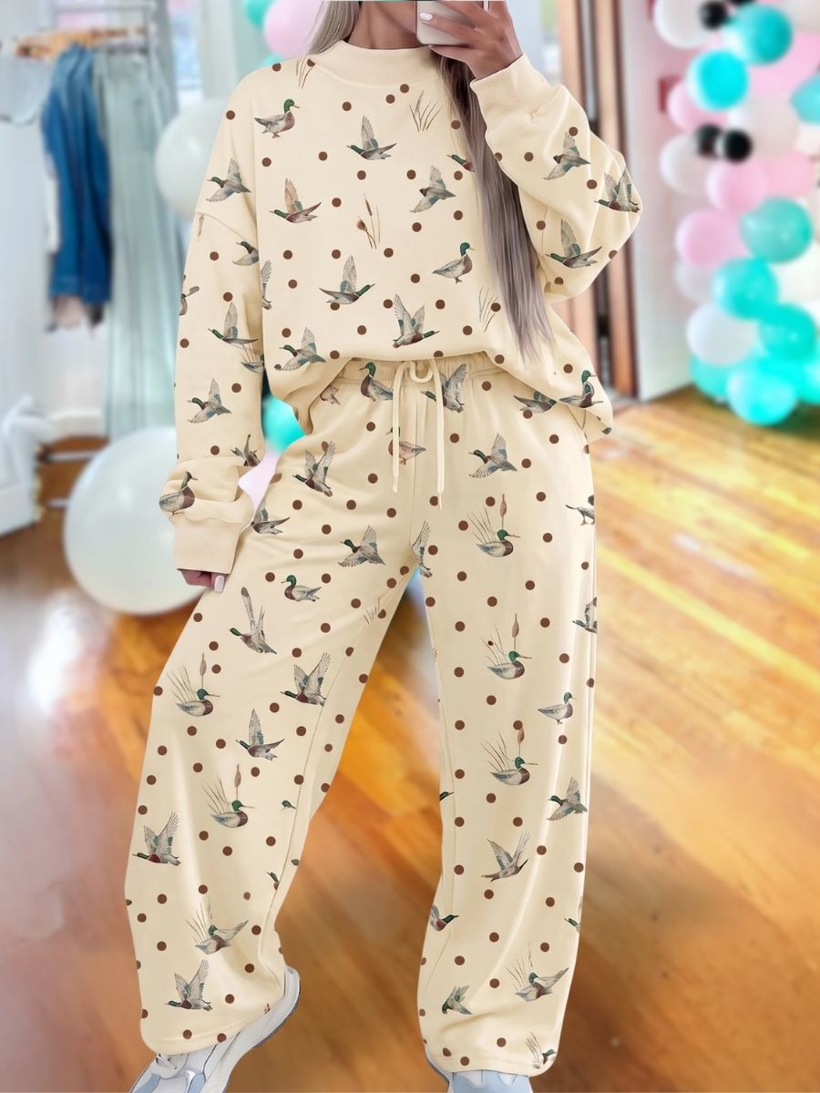 All-Over Polka Dot Mallard Duck Print Set