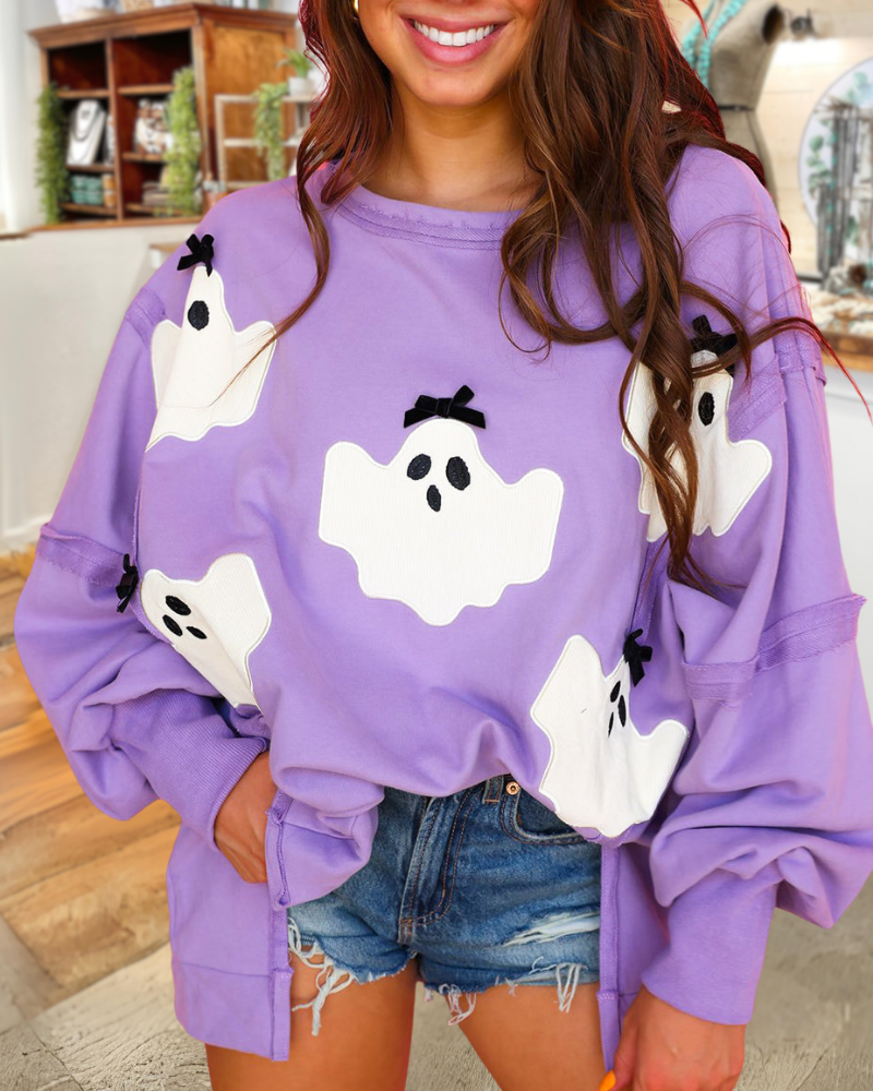 Ghost Embroidered Patch Sweatshirt