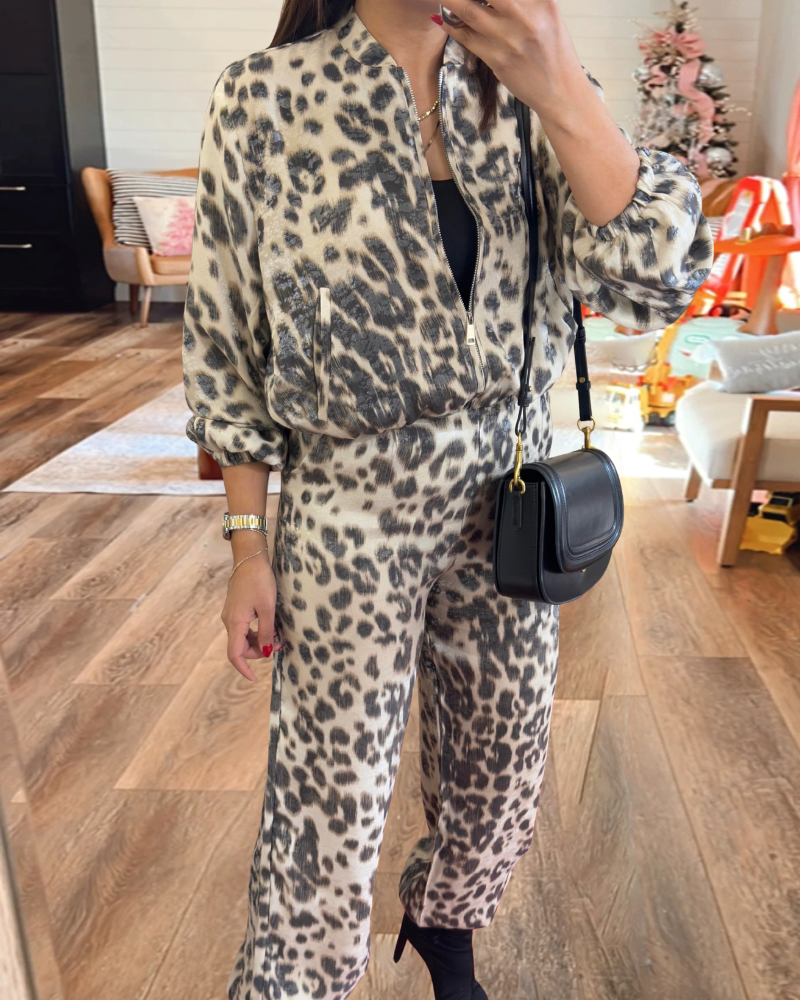 Trendy Leopard Print Jumpsuit
