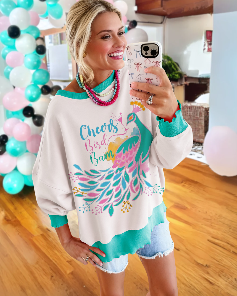 Bird Bam Wave Hem Sweatshirt