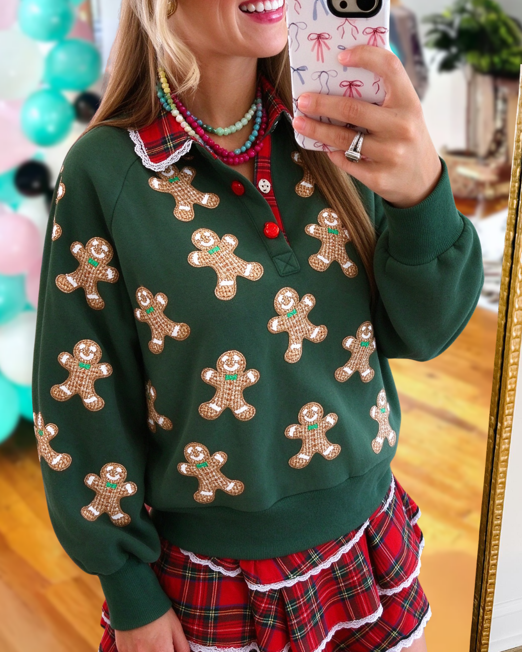 Christmas Gingerbread Man Sequin Pullover
