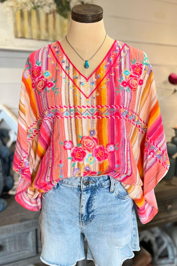 Boho Floral Oversized Top