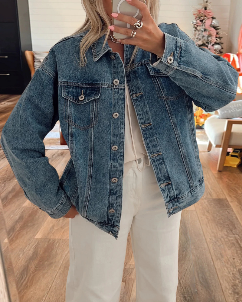 Love Heart Denim Patchwork Jacket