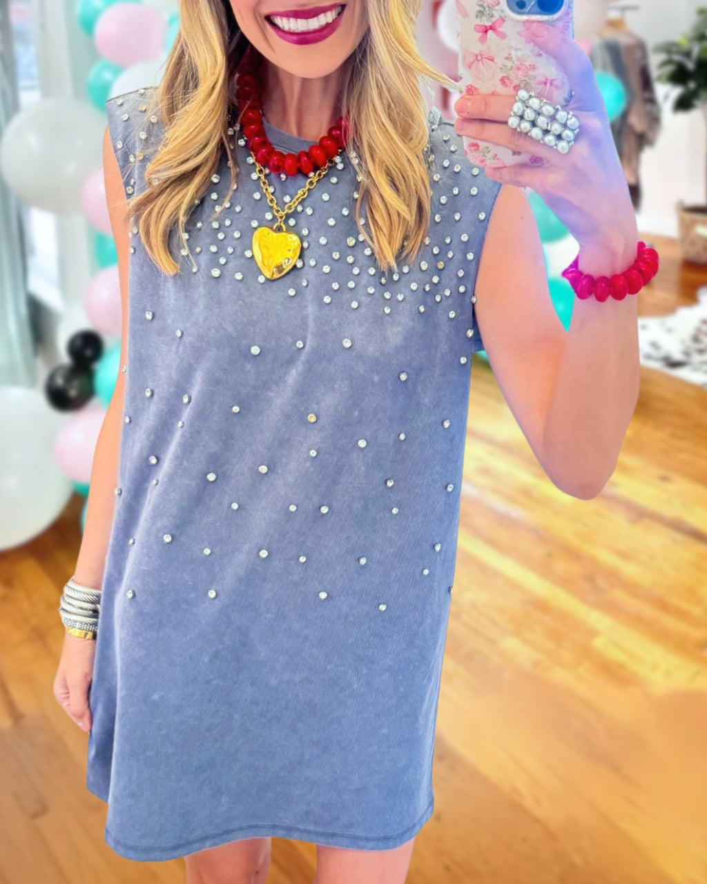Rhinestone Sleeveless Mini Dress