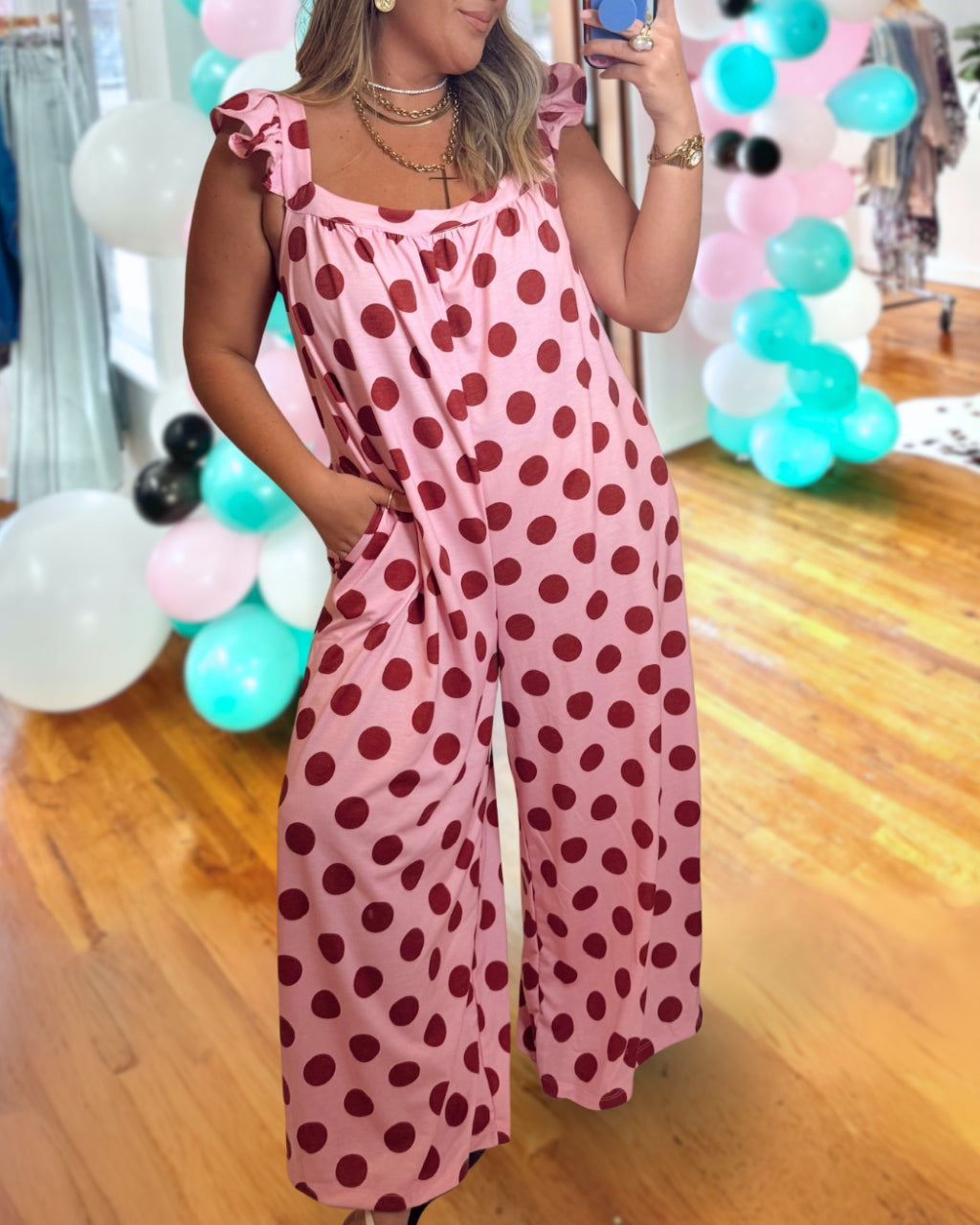 Stylish Polka Dot Jumpsuit
