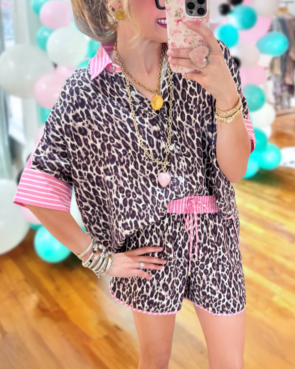 Stripes Mixed Leopard Set