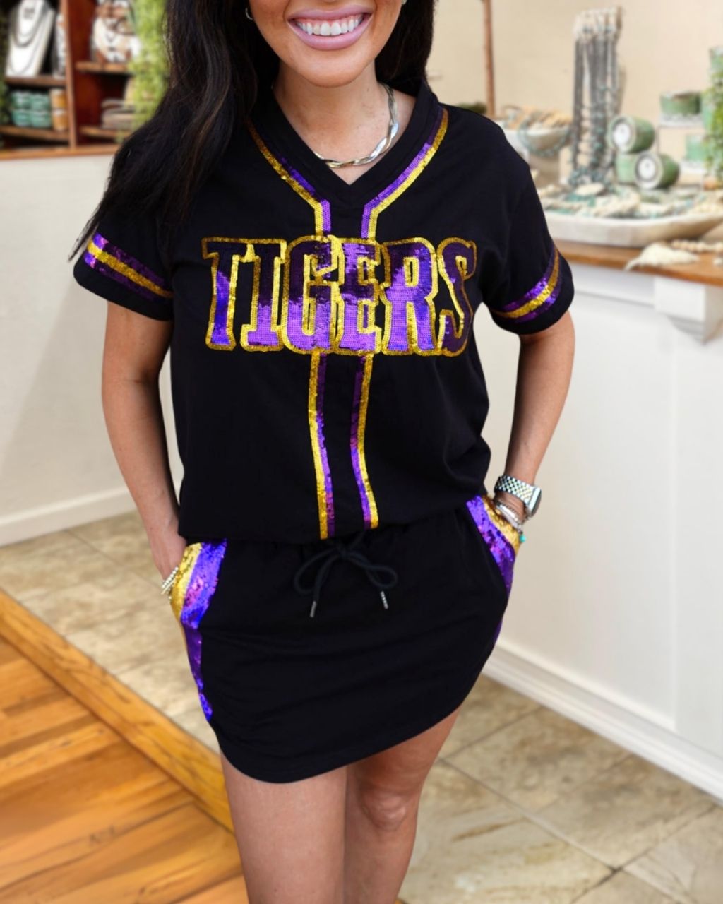Tiger Sequin Football Set
