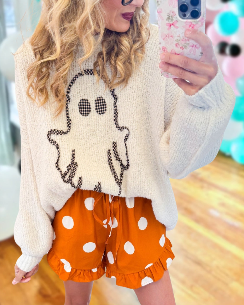 Ghost Embroidered Knitted Pullover