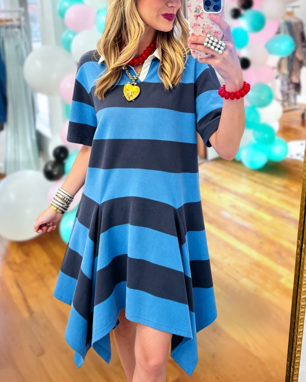 Unique Hem Striped Dress