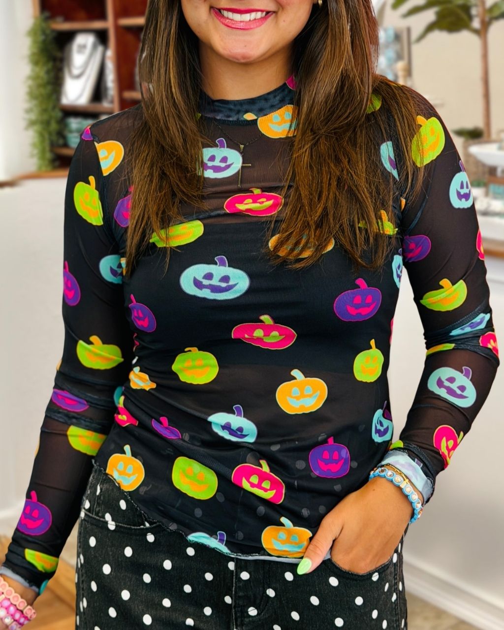 Halloween Colored Pumpkin Top