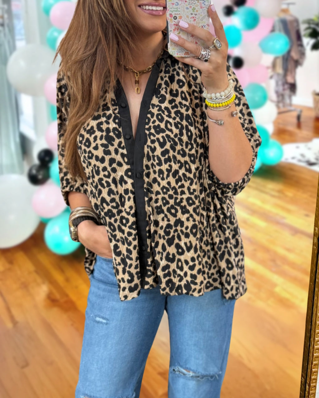 Trendy Leopard Cardigan Top