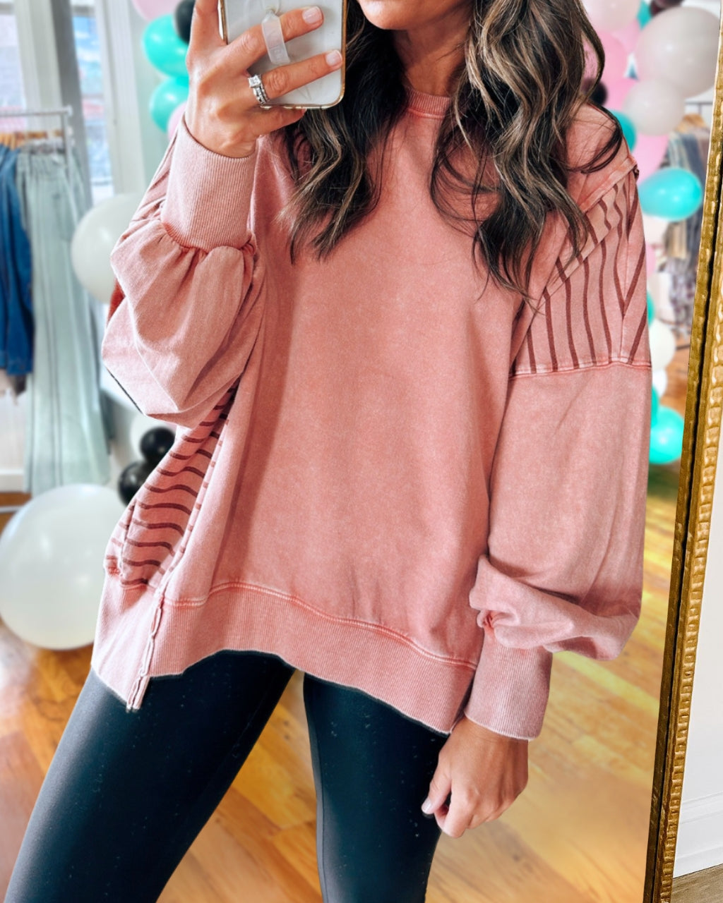 Striped Mineral Washed Pullover