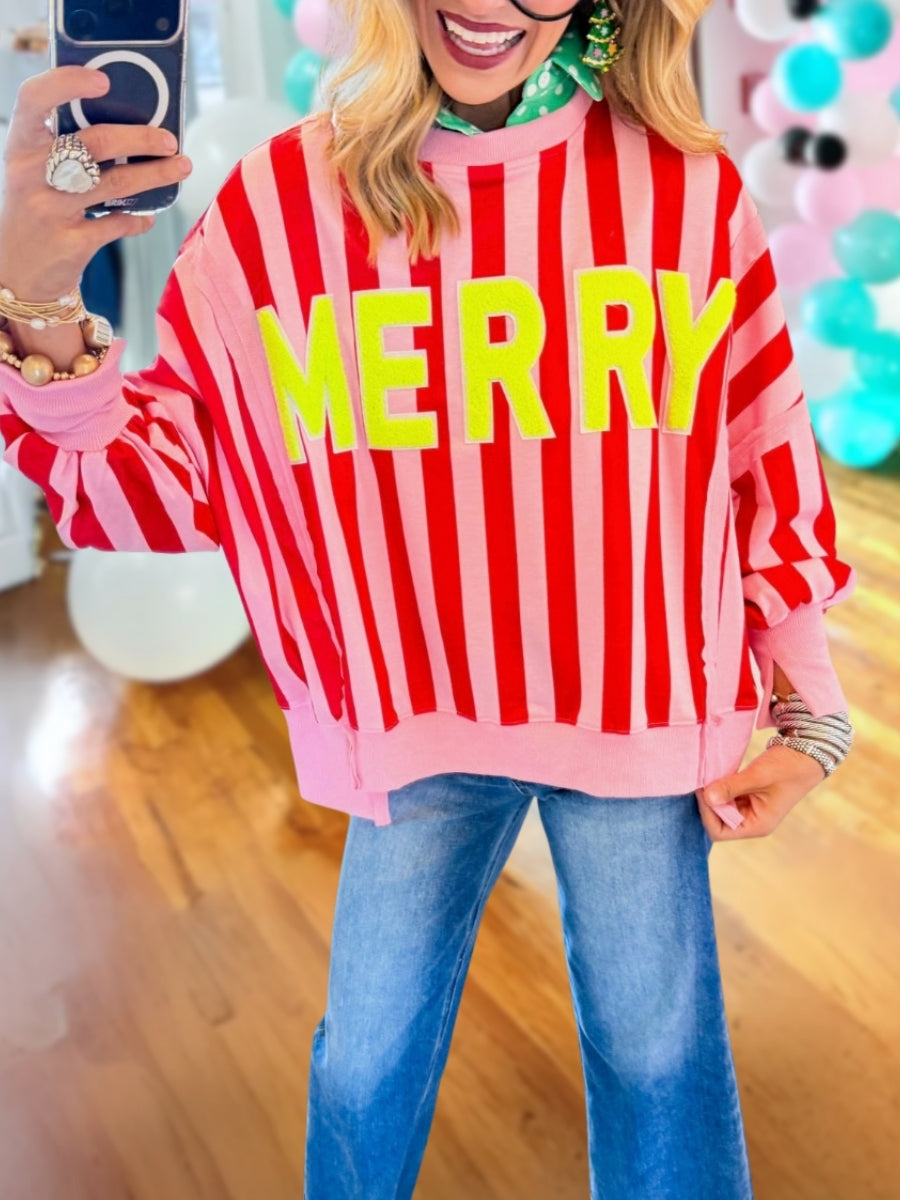 MERRY Casual Striped Pullover
