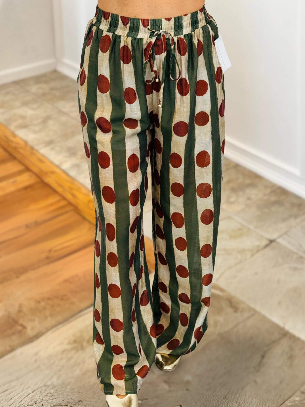 Stylish Polka Dot Striped Pants