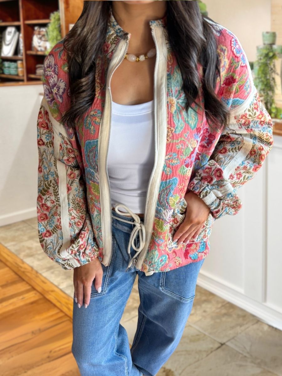 Vintage Floral-Print Jacket