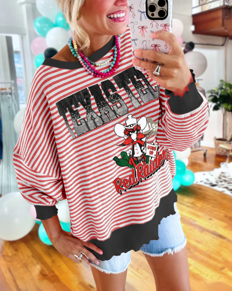 Texas Tech Embroidered Pullover