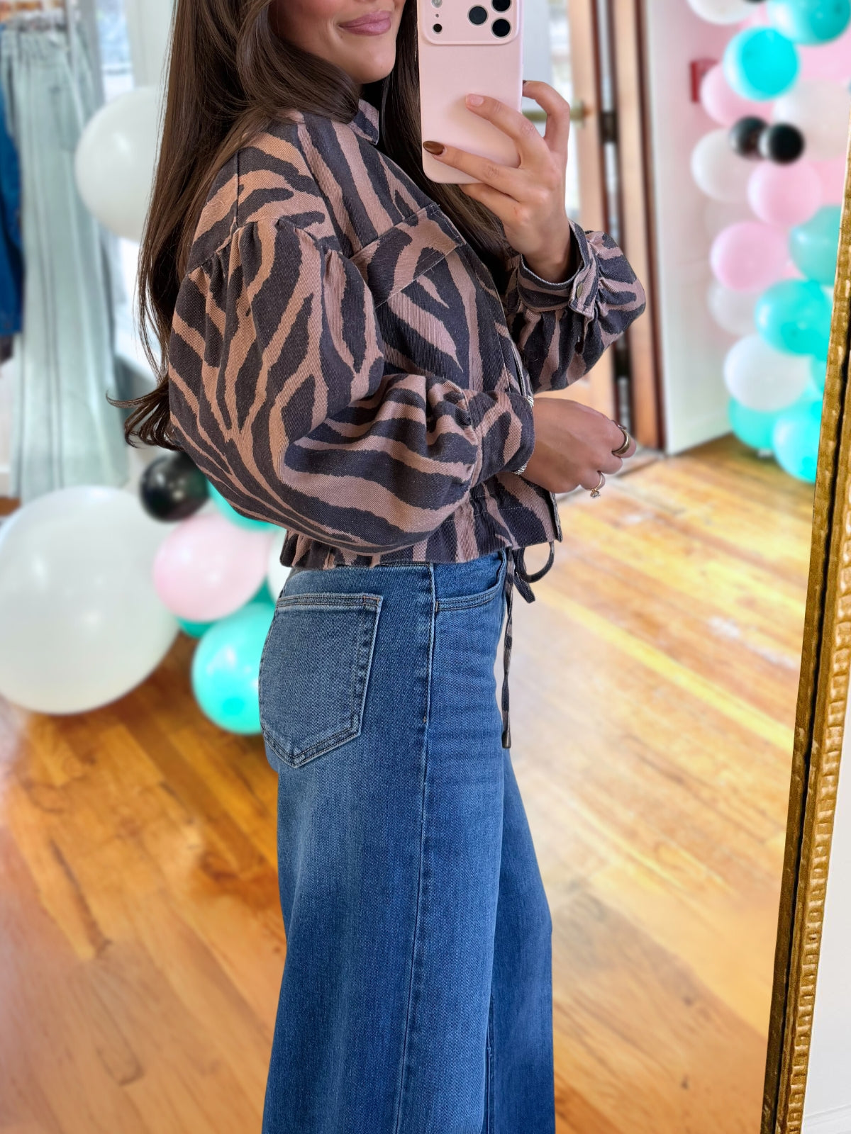 Fashionable Zebra-Print Short Jacket