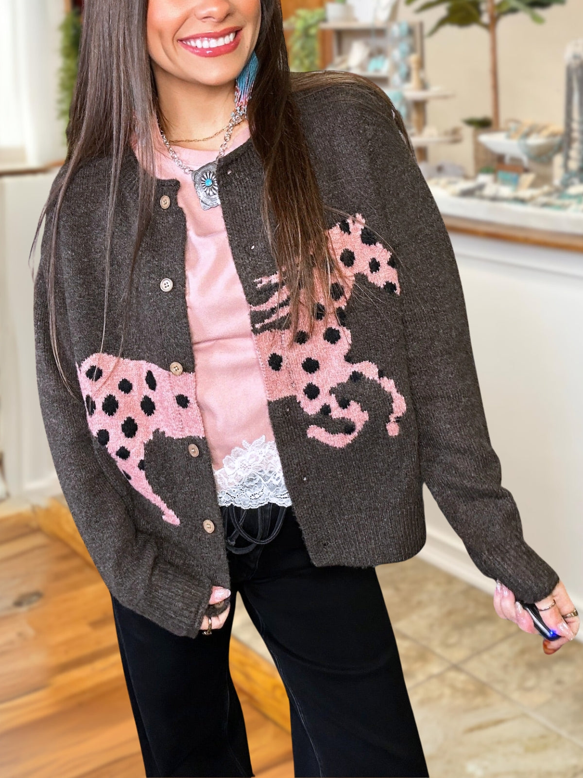 Casual Polka-Dot Pony Cardigan