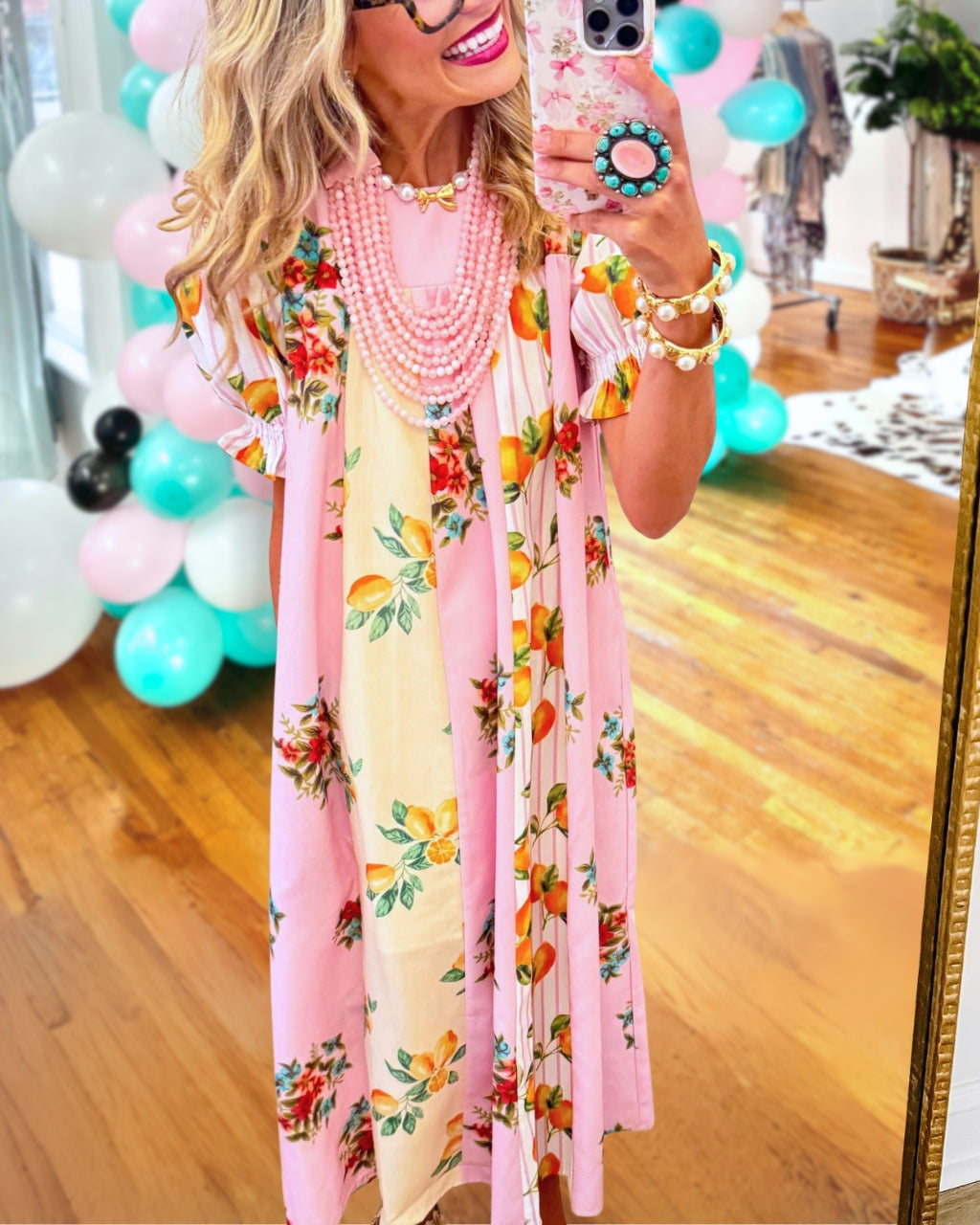 Floral Fruit Patchwork Dress