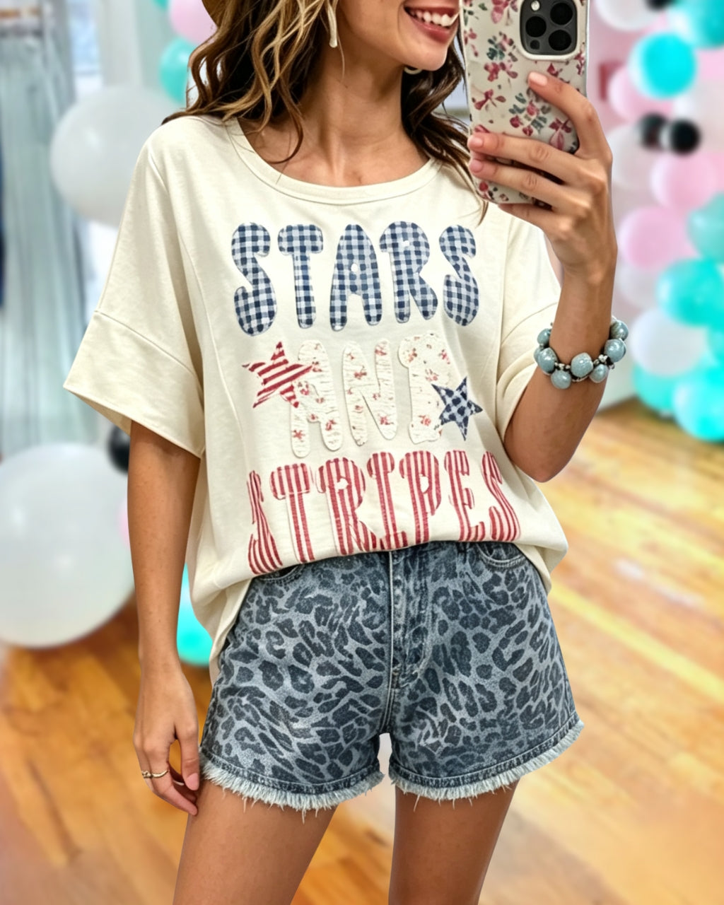Leopard Frayed Denim Shorts