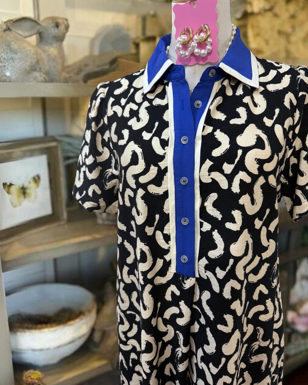 Unique Patterned Satin Dress