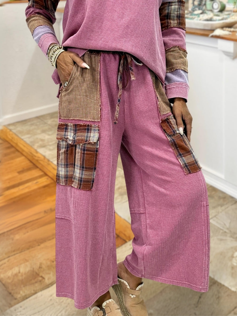 Casual Waffle Patchwork Set