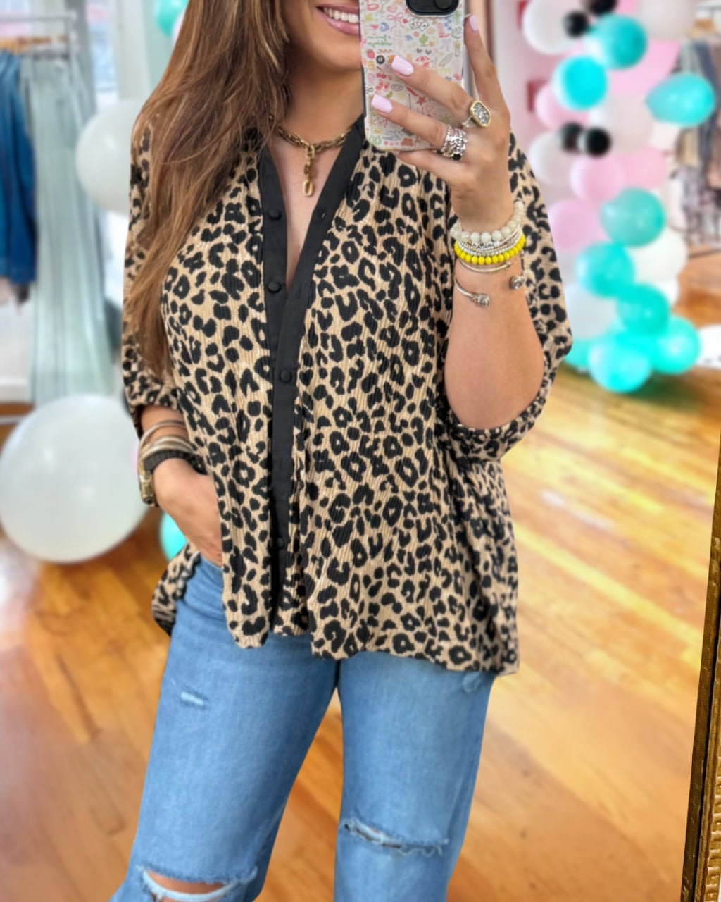 Trendy Leopard Cardigan Top