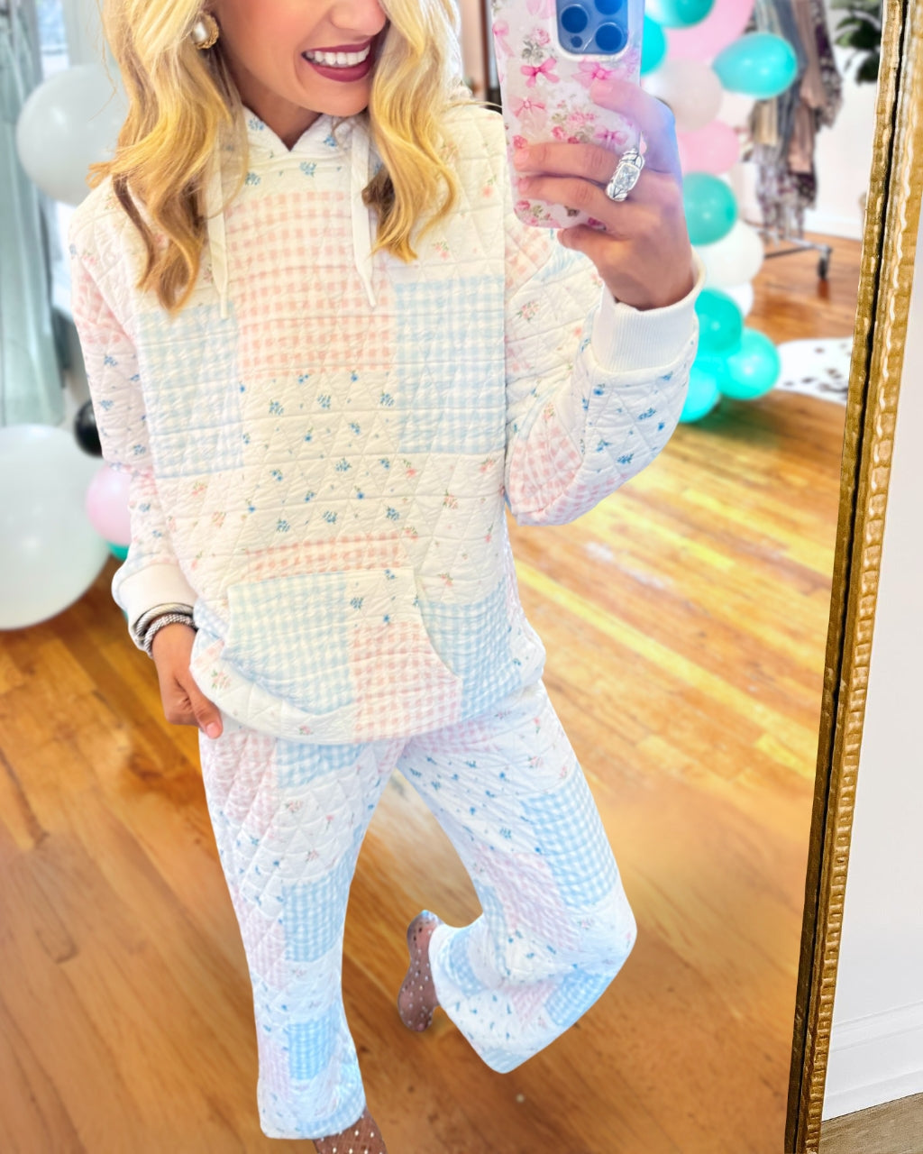 Comfortable Quilted Patchwork Pullover Set