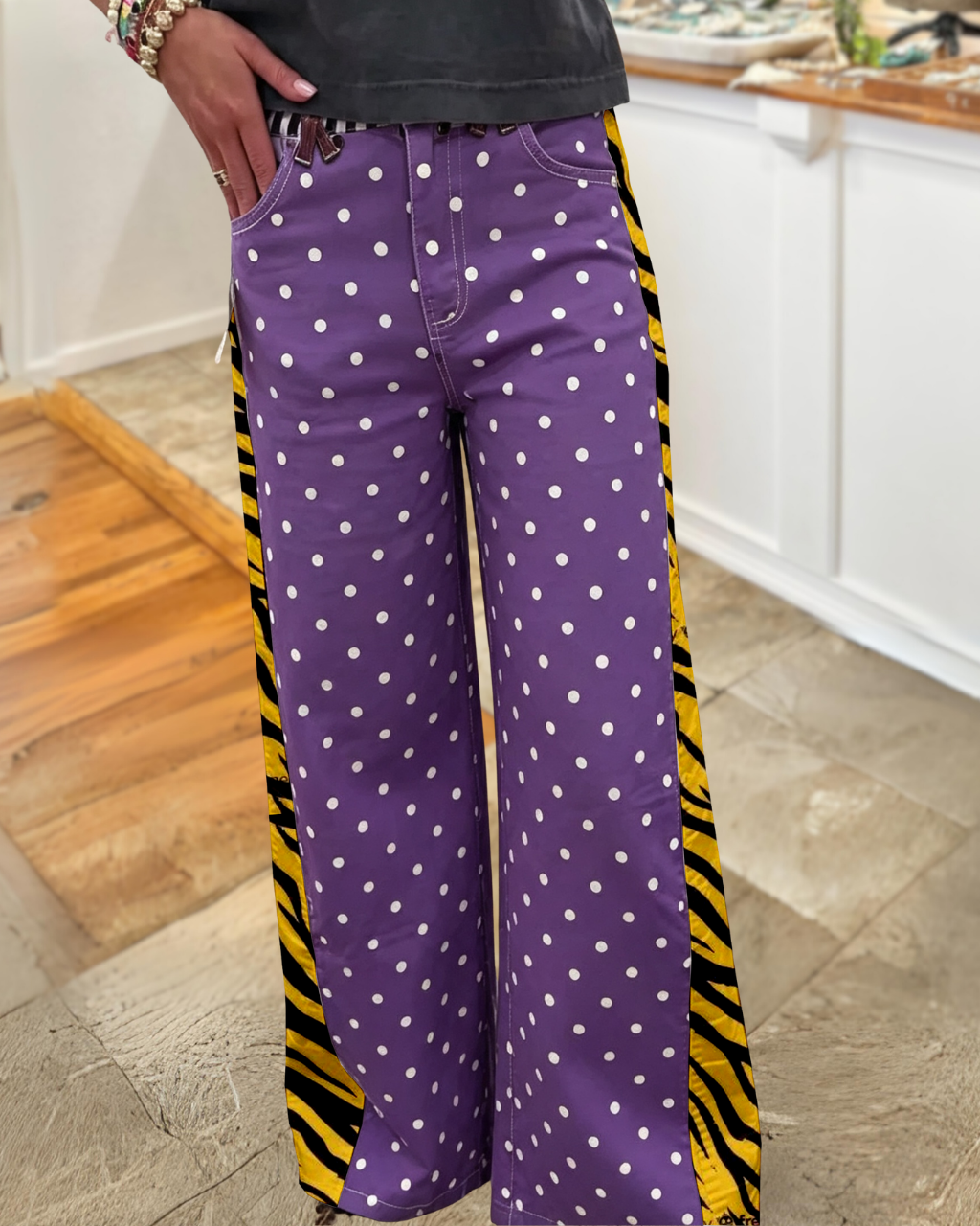 Football Tiger Stripe Polka Dot Pants