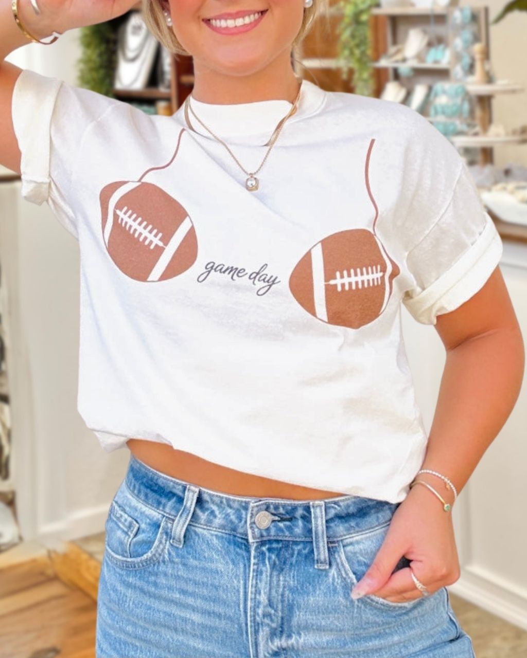 Fun Football Bikini Pattern T-shirt