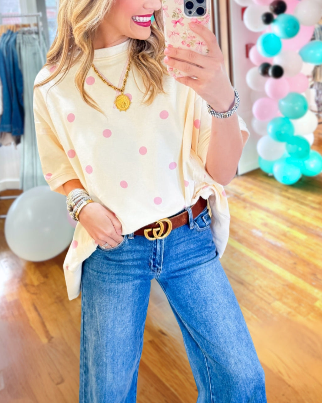 Oversized Polka Dot T-Shirt