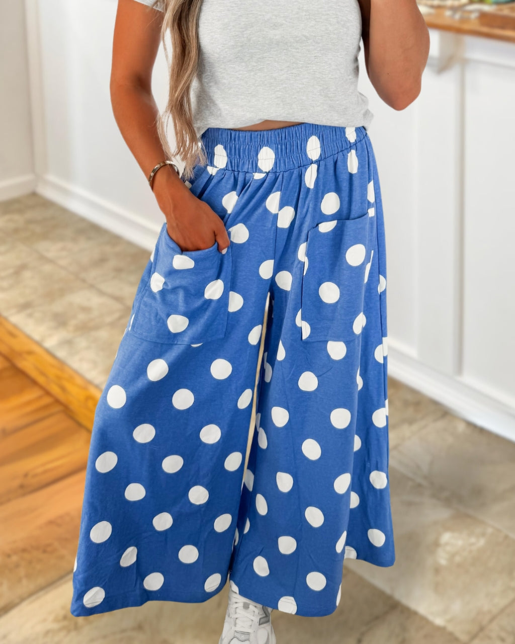 Casual Polka Dot Wide-leg Pants