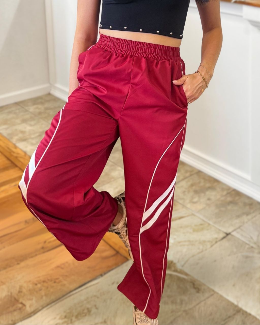 Gameday Striped Loose Fitting Sports Pants