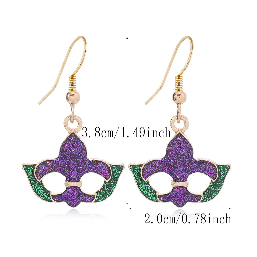 Mardi Gras Trim Earrings