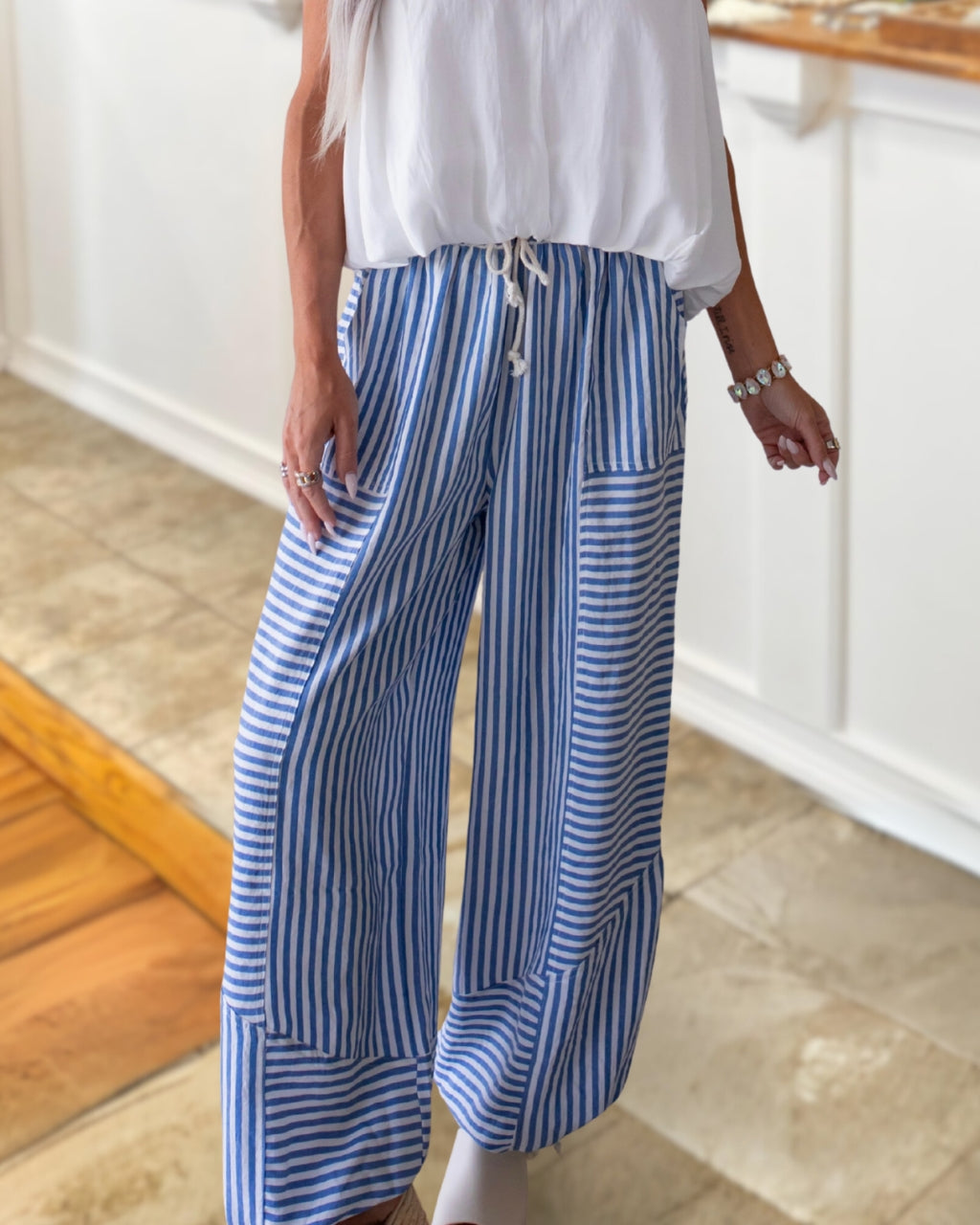 Personality Stripe Patchwork Joggers