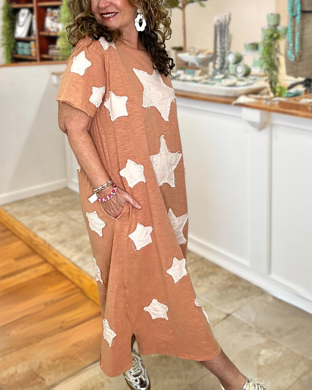 Star Patch Washed Maxi Dress