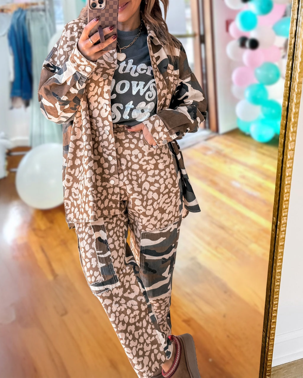 Leopard Camouflage Washed Pants
