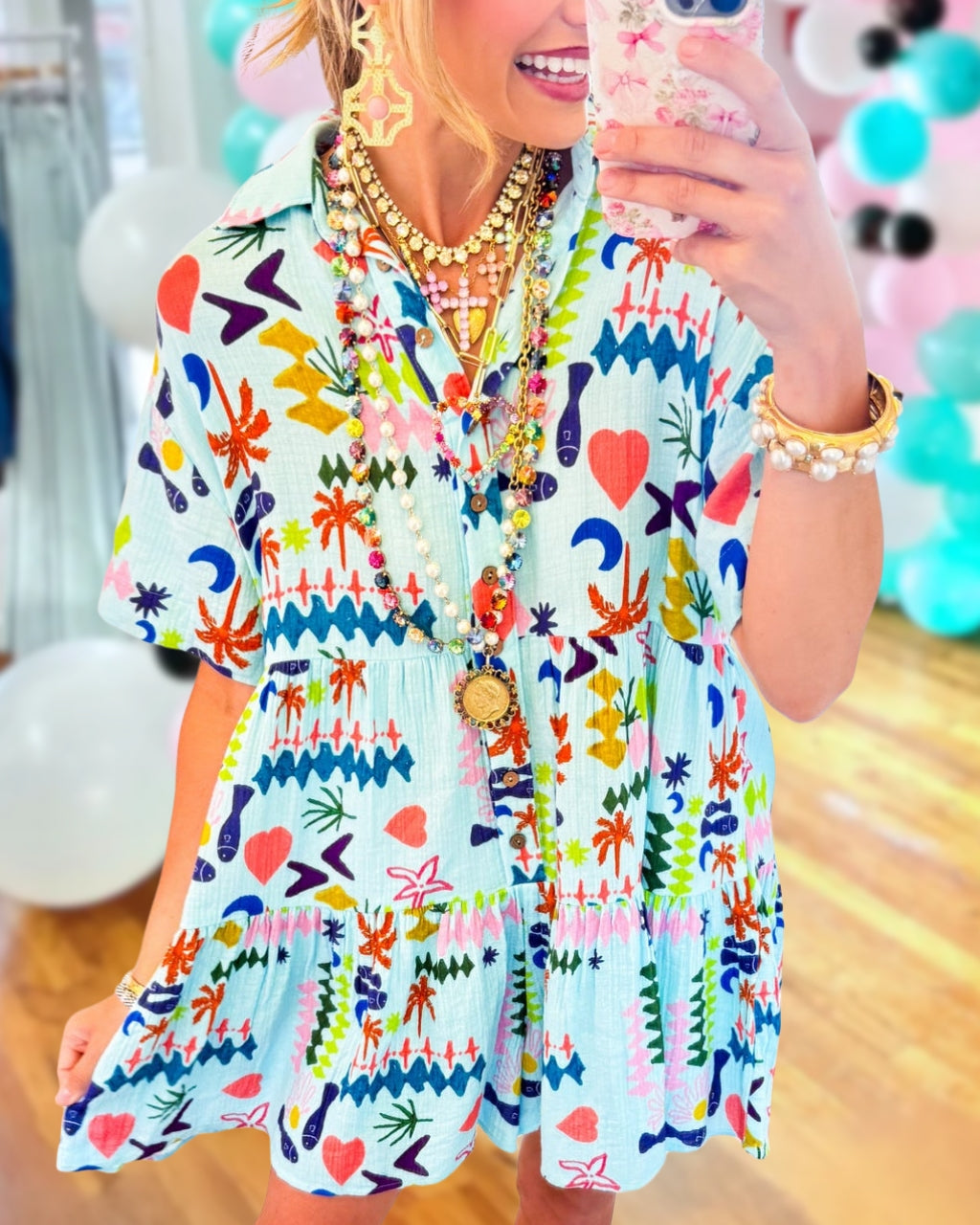 Tropical-style Mixed Pattern Jumpsuit