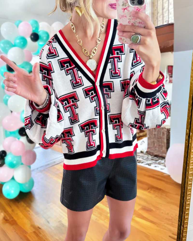 Texas Tech University Mascot Beaded Cardigan