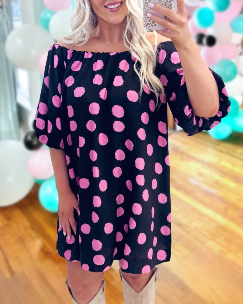 Extra Charm Polka Dot Dress