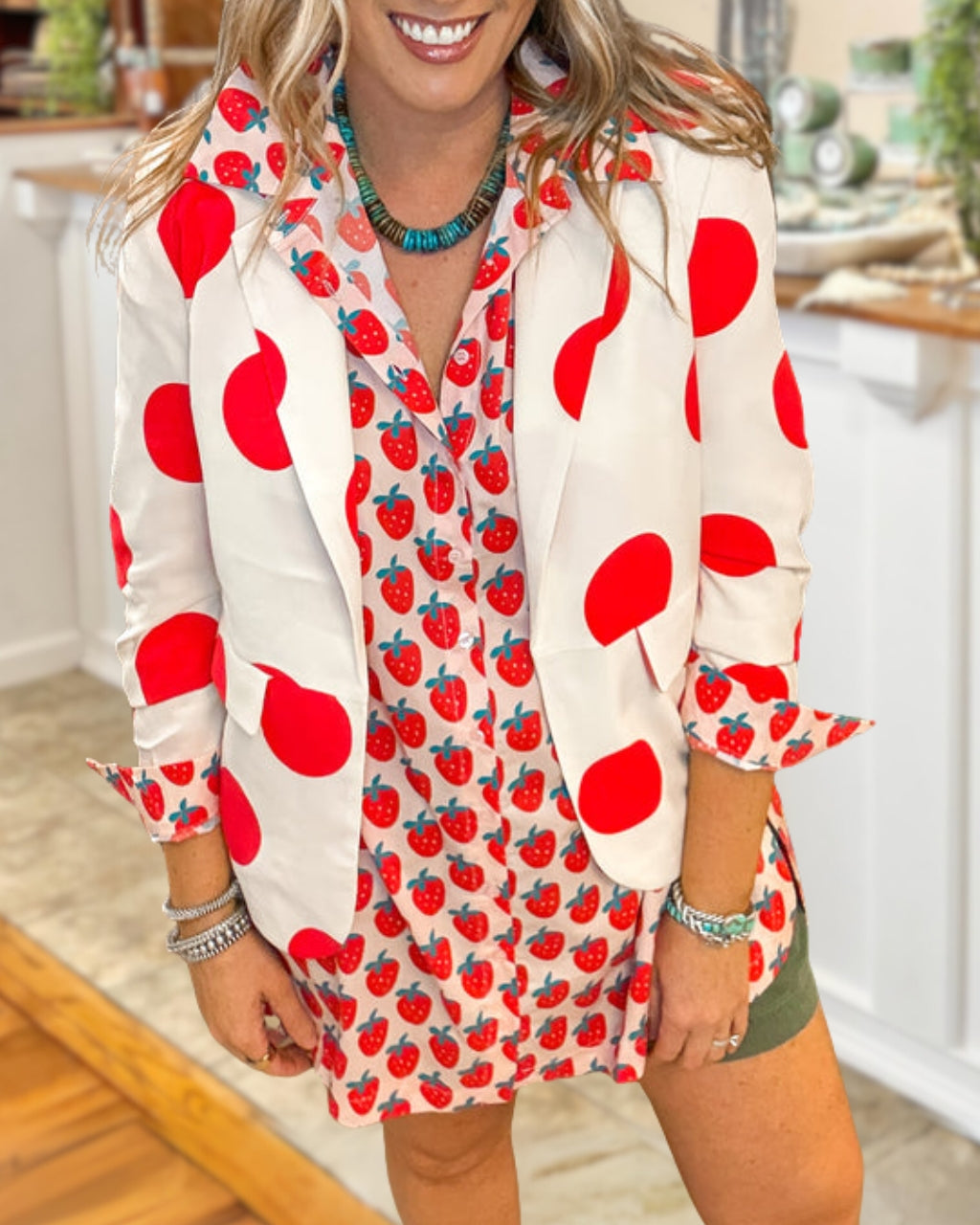 Chic Polka Dot Suit Jacket