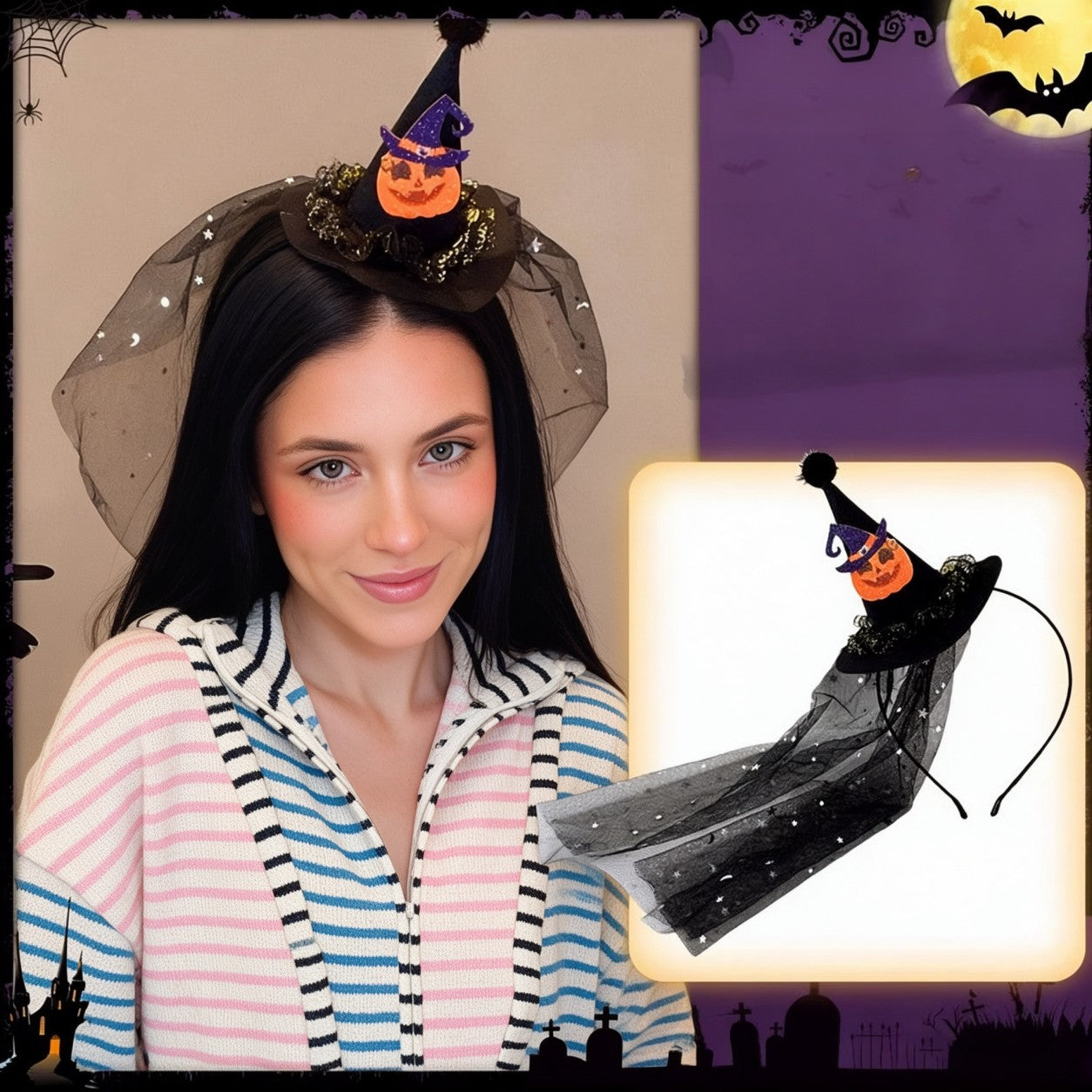 Halloween Pumpkin Hat Headband