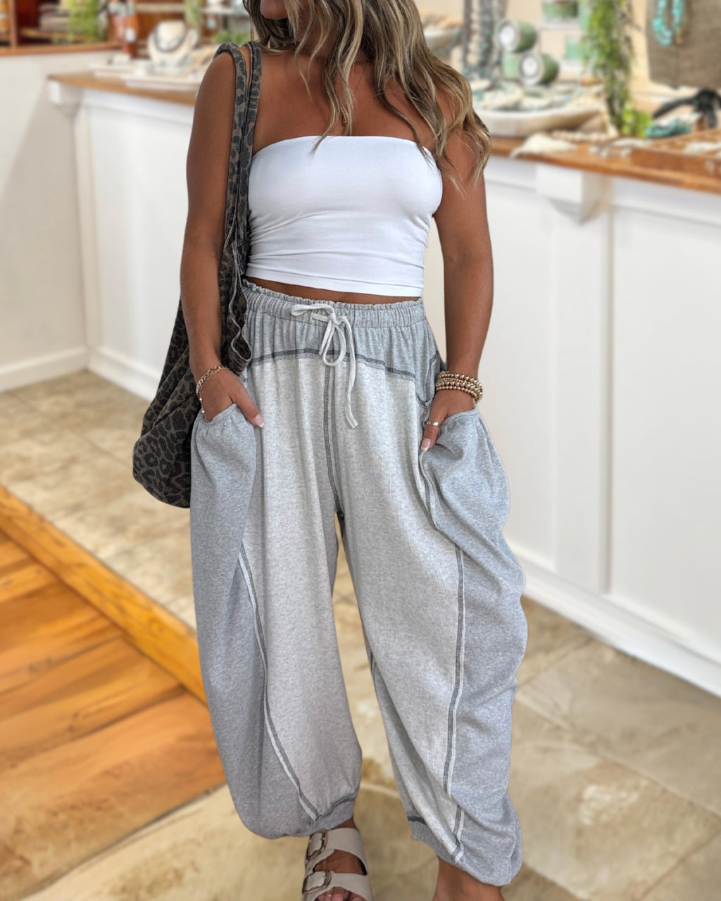 Colorblock Stitch Jogger Pants
