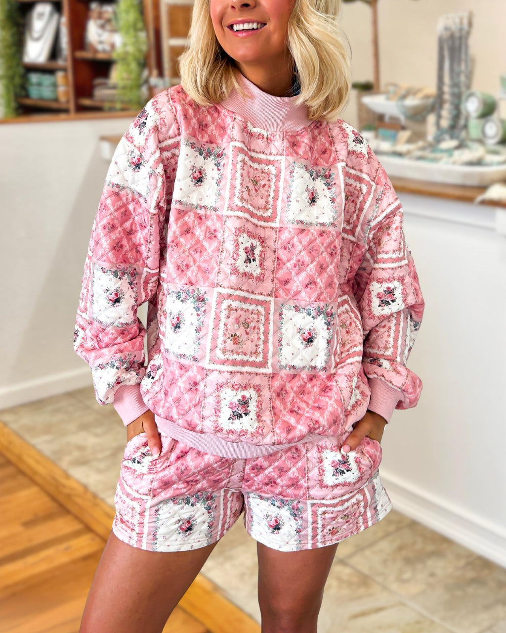 Floral Quilted Cotton Floral Print Set