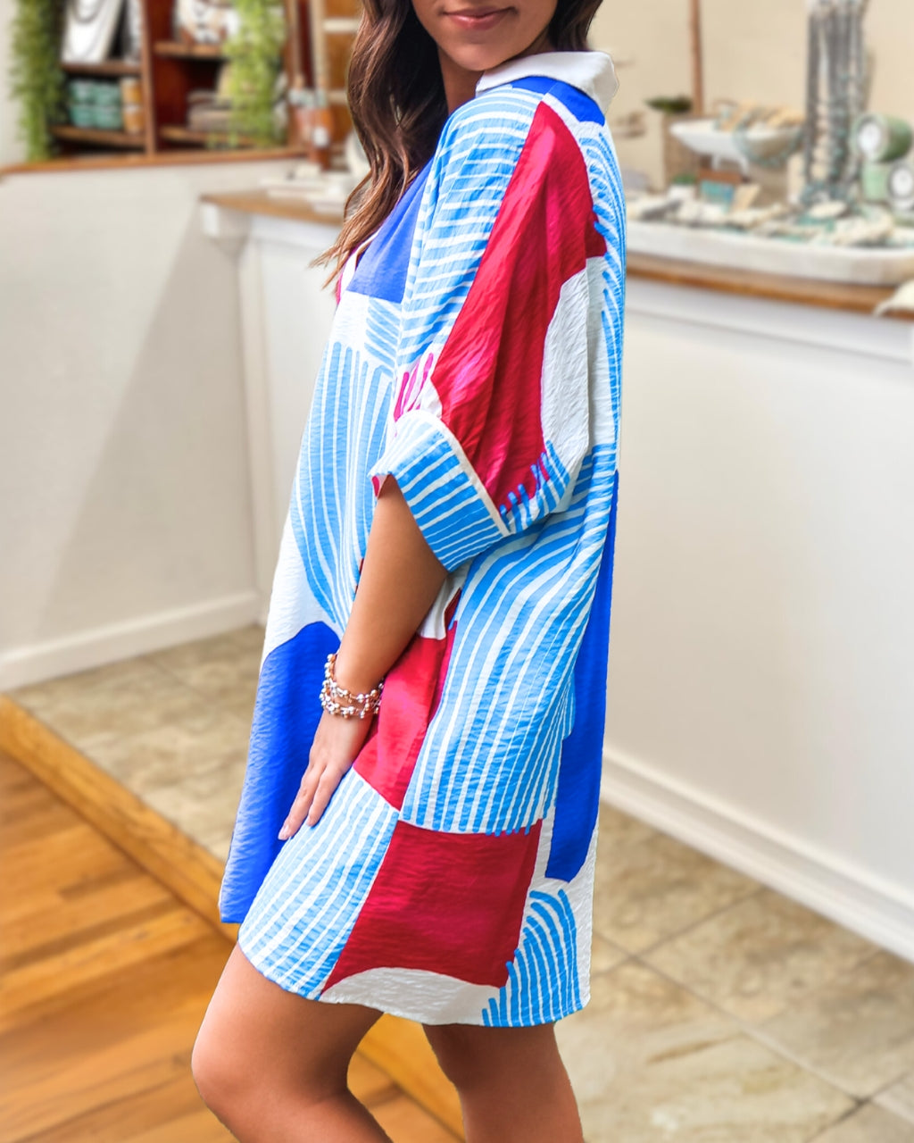 Artistic Color-block Geometric Dress