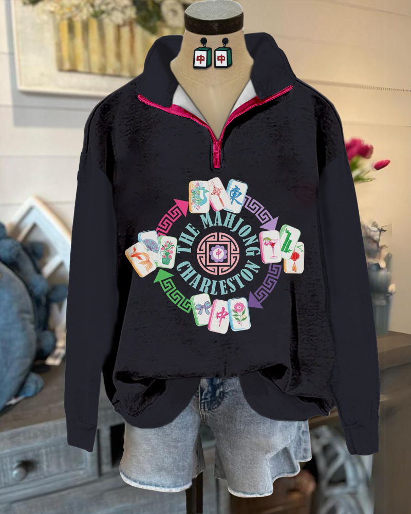 Mahjong Half-Zip Pullover